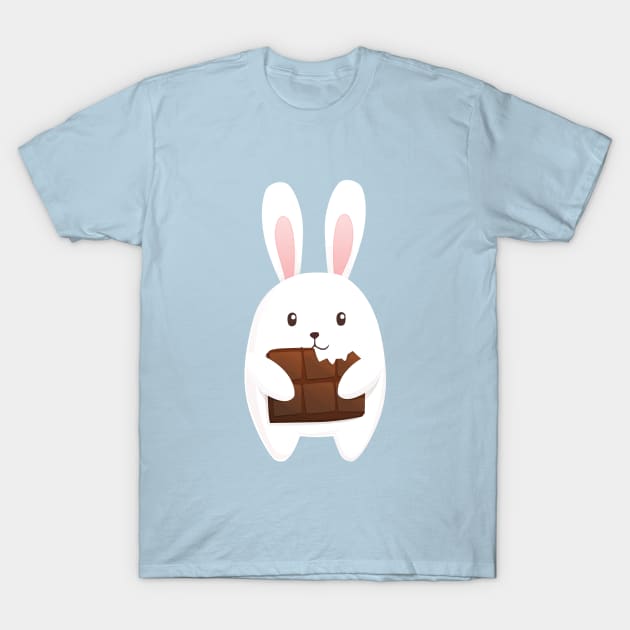 Little cute bunny with chocolate T-Shirt by Olya Yatsenko